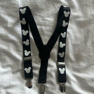 Kids Black and White Mickey Mouse Suspenders
